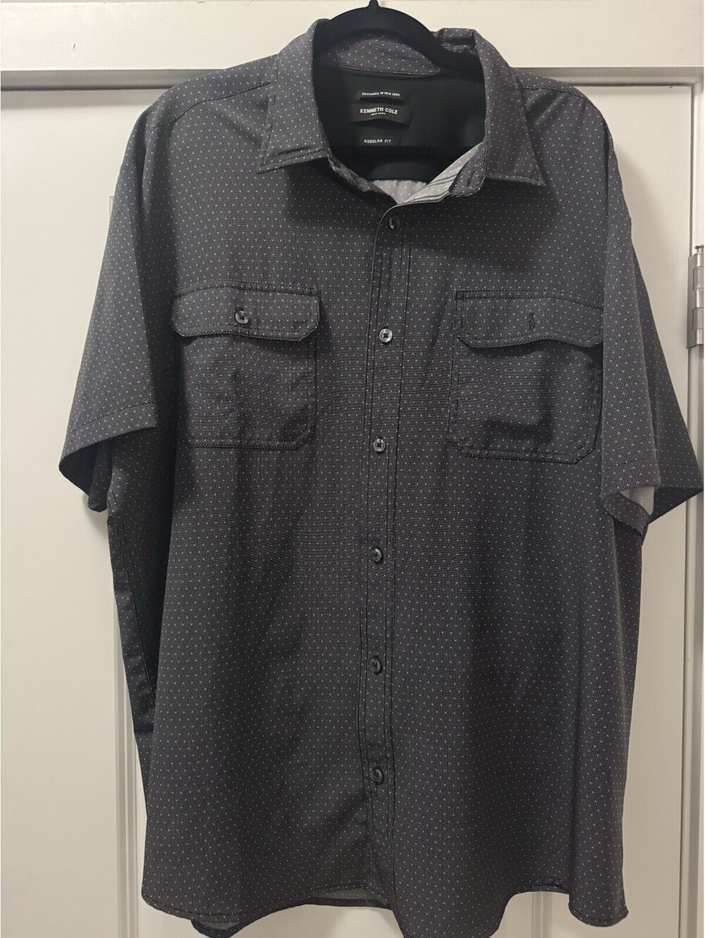 Kenneth Cole Men Short Sleeved Button Down Regular Fit 2X